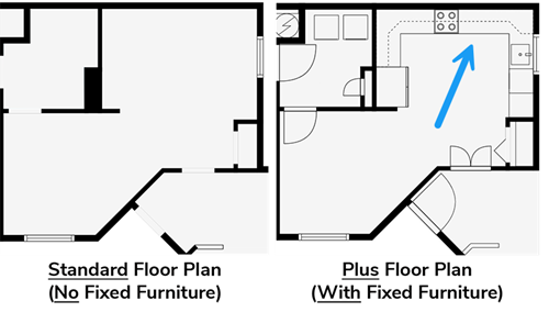 Floor Plan with Fixed Furniture by Snap2Close Real Estate Photograhy
